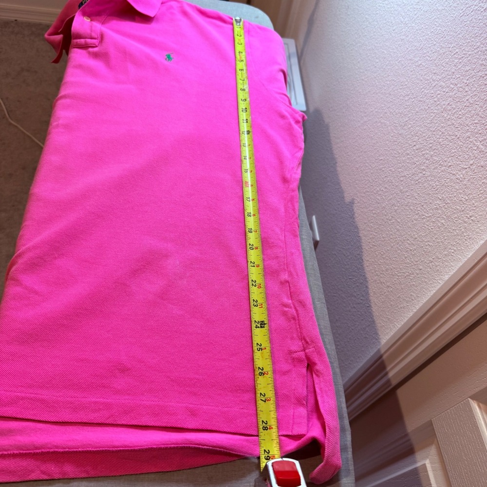 Polo Ralph Lauren Mens XL Hot Pink Short Sleeve Pique Polo Shirt Green Pony Logo - Picture 6 of 12